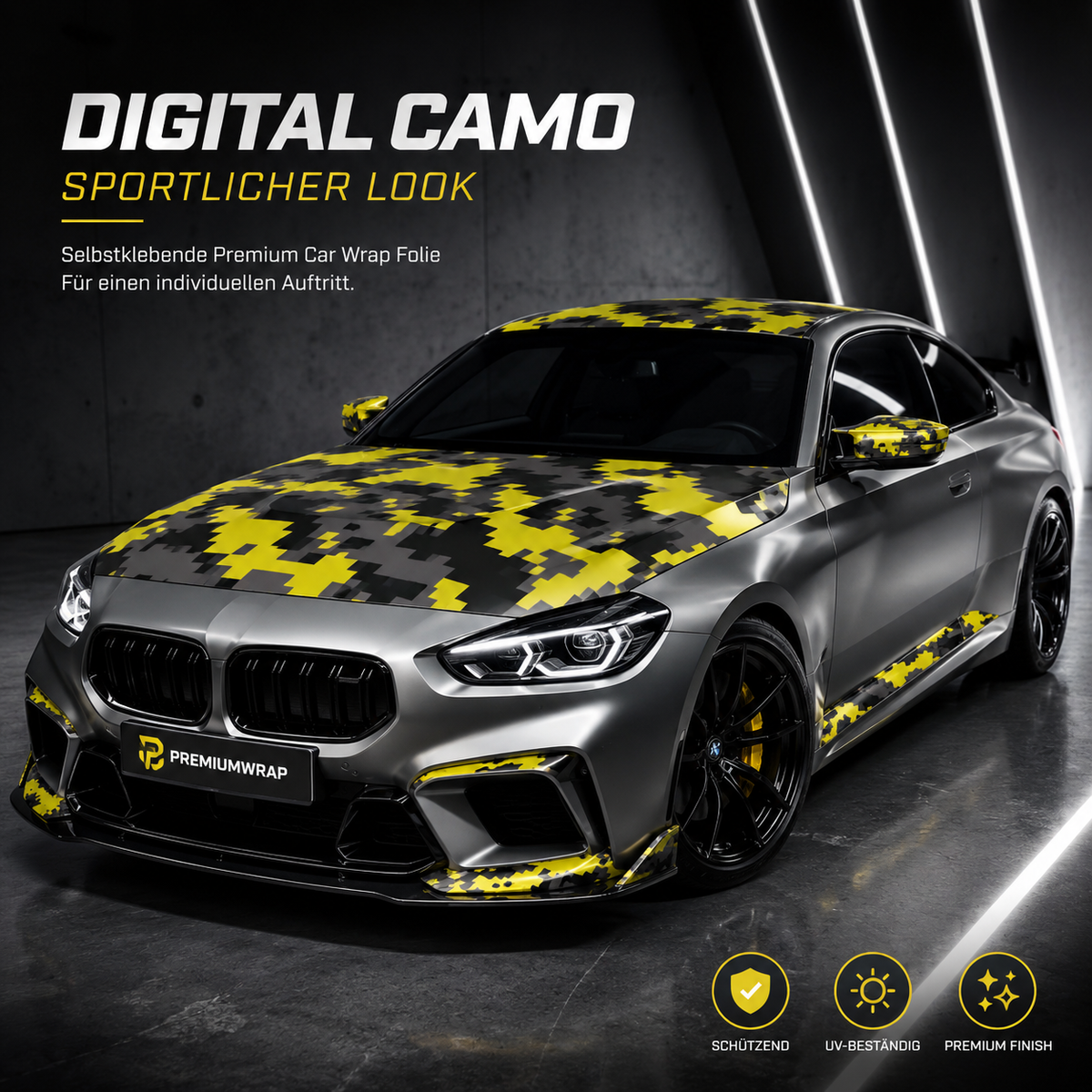 Camouflage Auto-Folie – Selbstklebende Dekorfolie im Pixel-Design