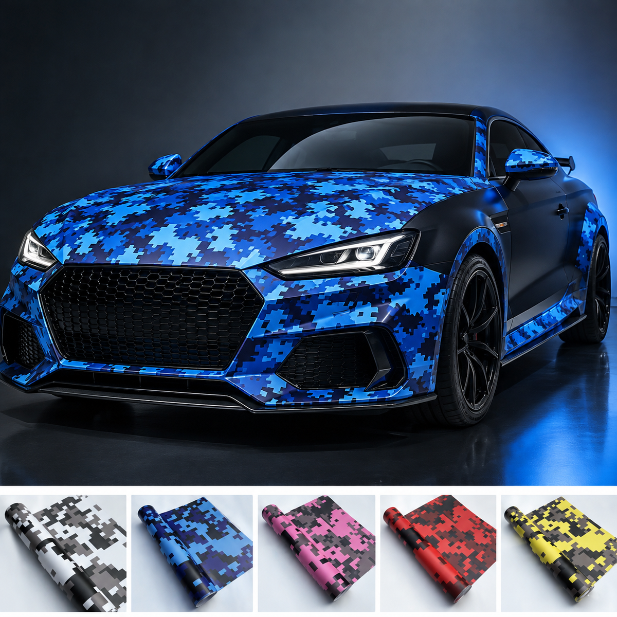 Camouflage Auto-Folie – Selbstklebende Dekorfolie im Pixel-Design