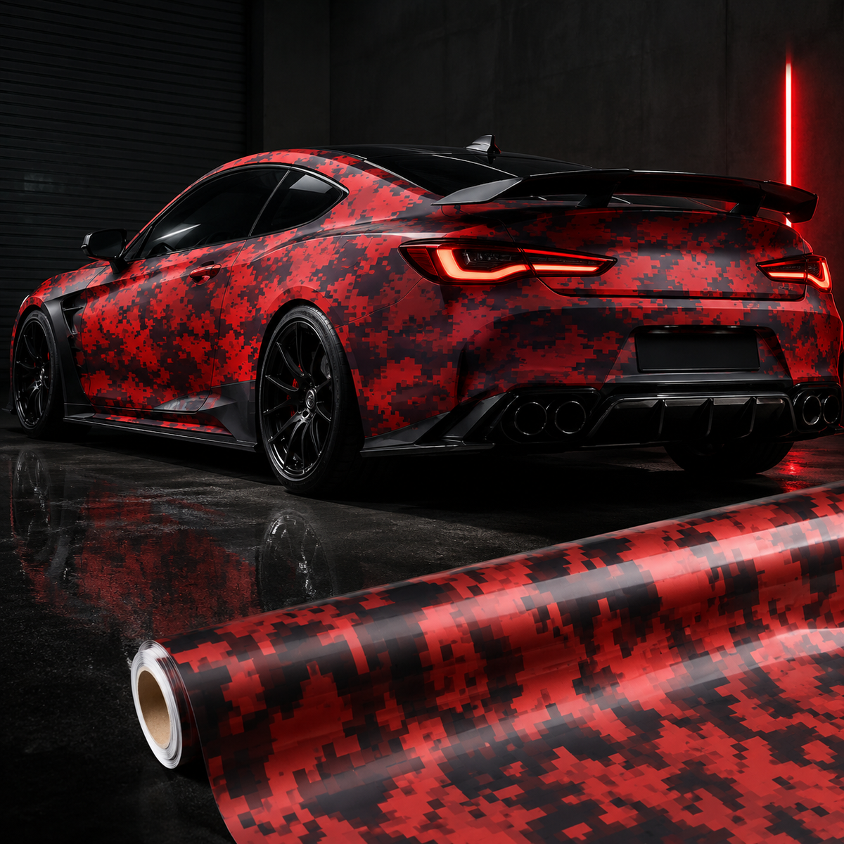 Camouflage Auto-Folie – Selbstklebende Dekorfolie im Pixel-Design