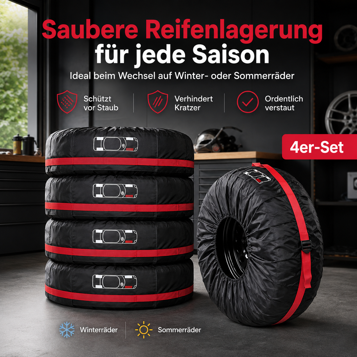 Reifenschutzhüllen 4er-Set – Staubdicht & Wasserabweisend