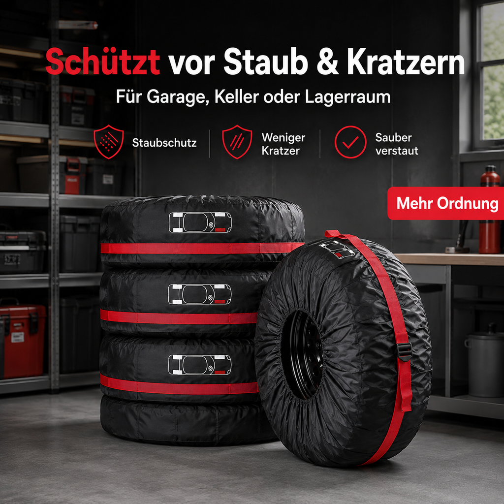 Reifenschutzhüllen 4er-Set – Staubdicht & Wasserabweisend