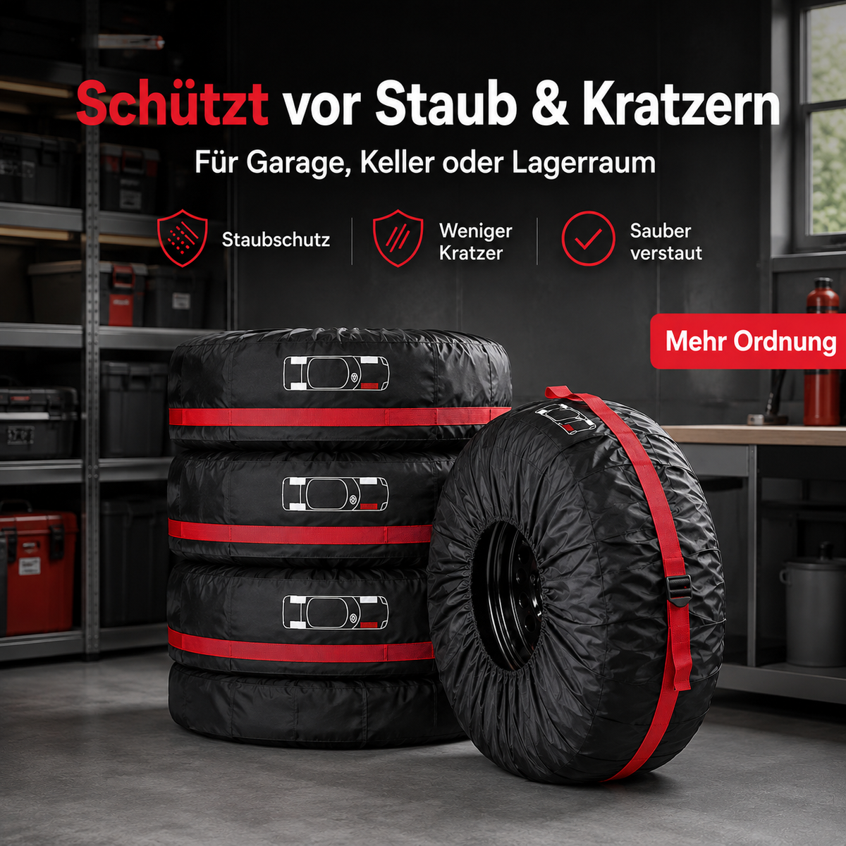 Reifenschutzhüllen 4er-Set – Staubdicht & Wasserabweisend