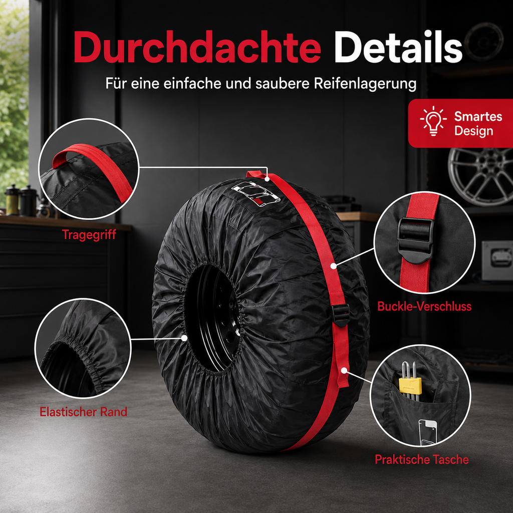 Reifenschutzhüllen 4er-Set – Staubdicht & Wasserabweisend