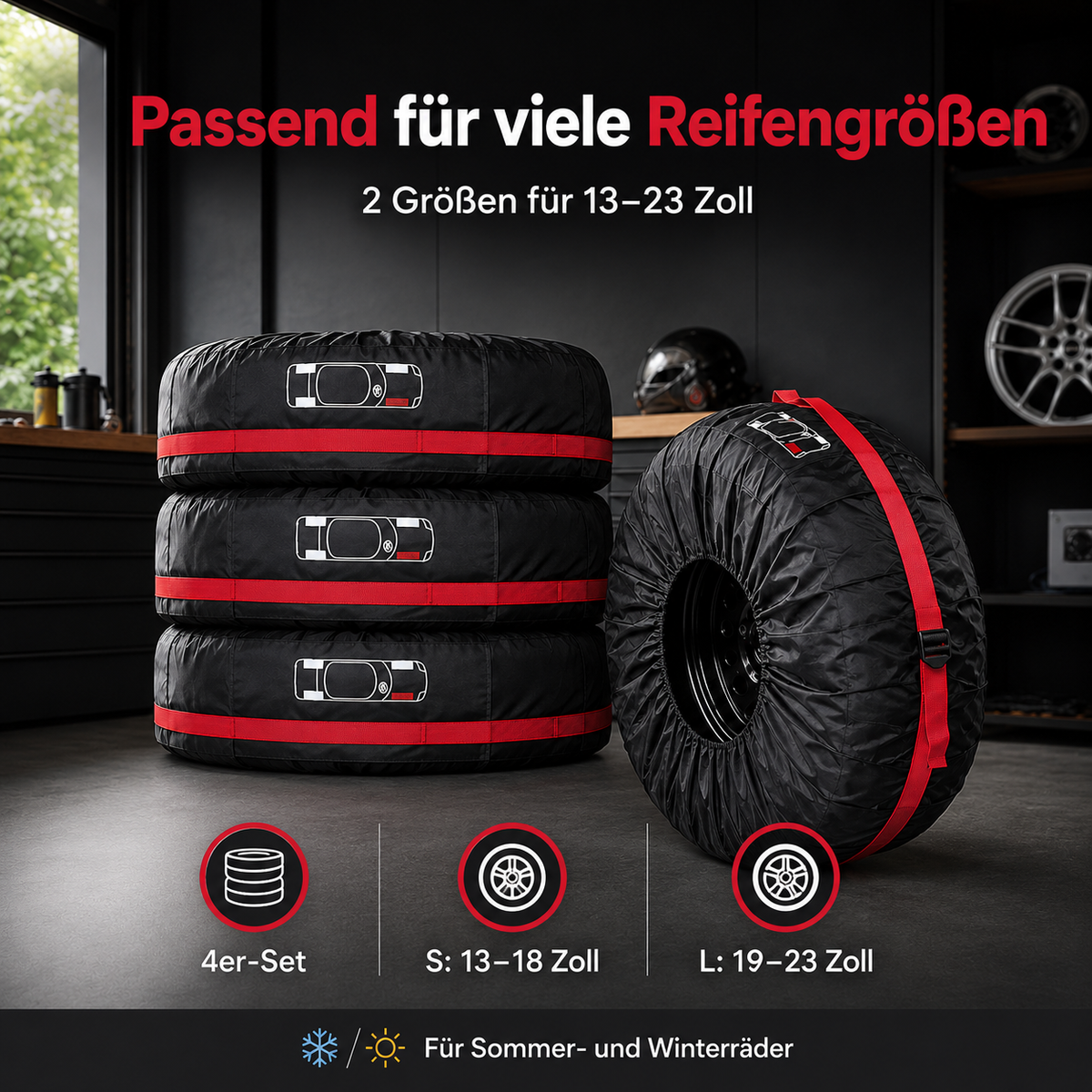 Reifenschutzhüllen 4er-Set – Staubdicht & Wasserabweisend