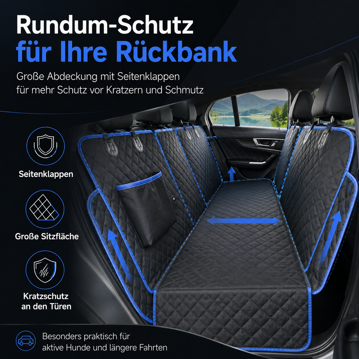 Premium Autoschondecke für Hunde – Rücksitzschutz gegen Schmutz & Tierhaare