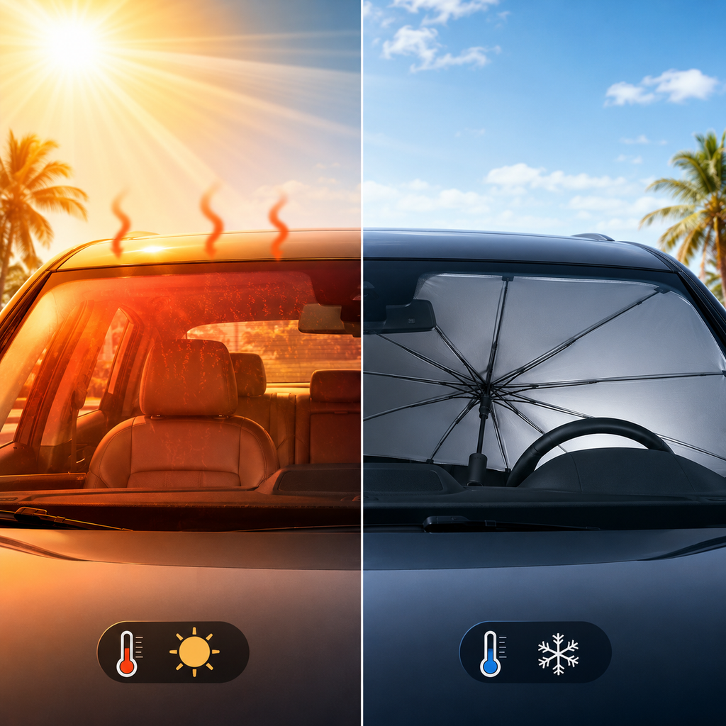 Faltbarer Auto-Sonnenschutzschirm für die Windschutzscheibe